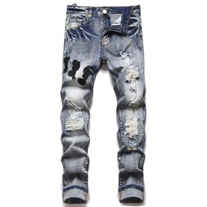 2024 Jeans les plus vendus pour hommes Designer Denim Pantalons brodés Pantalons à trous de mode Pantalons à glissière de style Hip Hop, Taille 28-40 # 013