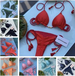 2024 Bikinis ensemble une pièce de luxe designer bikini maillots de bain dos tissé corde bikini triangle maillot de bain femme yakuda plage taille haute dhgate sport en gros populaire
