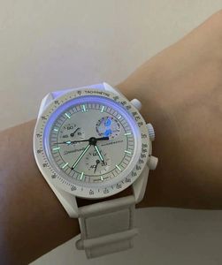 2024 Bioceramic Planet Moon's Watch's Watch des hommes de haute qualité Chronograph Watch Designer Mission Mission Mercury 42mm Nylon Watch Shi Ying,