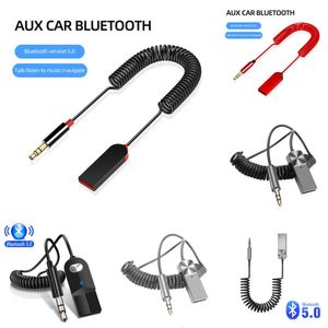 2024 Adaptador de transmisor auxiliar inalámbrico Bluetooth USB 3,5 mm Jack Audio para automóvil Aux Bluetooth 5.1 5.0 Kit manos libres para transmisor receptor de automóvil