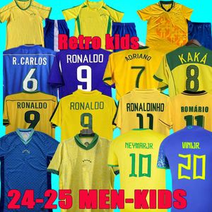 2024 BRASIL VINI JR SOCCER JERSEYS 24 25 2002 1970 1998 1997 Ronaldinho Retro Shirt Carlos Romario Ronaldo 2004 1994 Brazils 2006 Rivaldo Adriano 2000 Pele Men