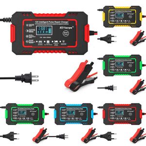 Chargeur de batterie de voiture 12V 6a AGM, réparation d'impulsions au plomb, utilisé pour les voitures et les motos, écrans LCD, expédition directe, 2024