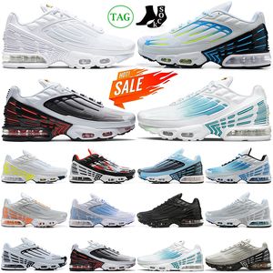 2024 moins cher tn plus 3 chaussures de course à l'écoute des chaussure hommes femmes laser bleu aqua volt triple blanc gris clair os jaune baskets pour hommes tns baskets de sports de plein air