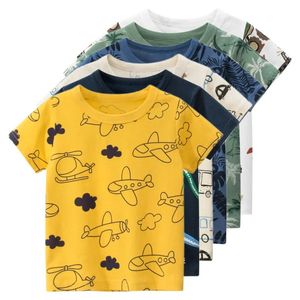 2024 T-shirt pour enfants pour garçons filles enfants chemises bébé manches courtes imprimé complet coton dessin animé voiture tee hauts vêtements 240326