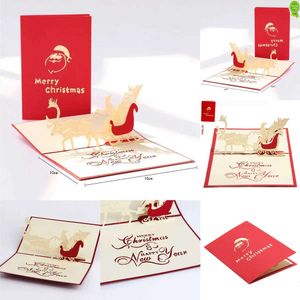 Petites cartes de vœux créatives de joyeux noël 2024, Mini cartes de vœux de noël pour enfants, carte postale de 2024 ans, carte cadeau de fête de noël