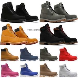 2024 Bottes de créateurs Hommes Femmes Chaussures Martin Bottillons Bottines de luxe Cowboy Jaune Blé Noir Rouge Blanc Hommes Femmes Sports de plein air Plate-forme Baskets moins cher