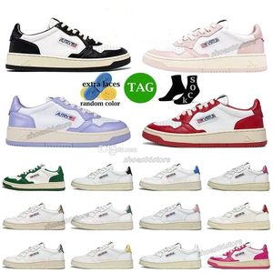 2024 Diseñador Zapatos casuales Marca estadounidense Autrys Rose Pink Panda Patinaje Mocasines bajos Autri Medallista Dos colores Acción Deportes Top Bajo Hombres Mujeres Sneaker Alta Calidad