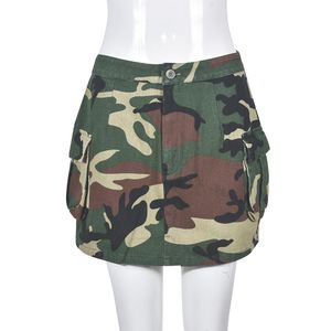 2024 Vestidos de diseñador Camo Mini Falda de carga Verano Mujeres Cintura alta Camuflaje Falda ajustada Casual Streetwear Y2k Faldas de bolsillo Ropa al por mayor 9709