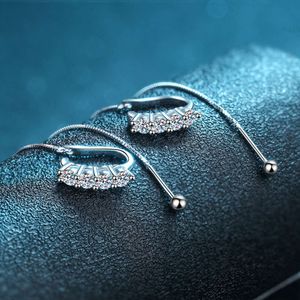 Boucles d'oreilles de créateur Anti-perte, fil d'oreille, Clip Moissanite, en argent Sterling 2024, bijoux à la mode pour femmes, 925