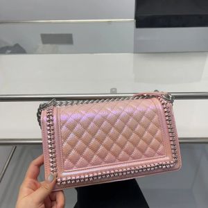 2024 Designer Messenger Sac Femmes Épaule Sac à main Chaîne Sacs à bandoulière de luxe Sac à main Matériel Lettre Boucle Nacré Gradient Tissé Diamant Grille Top Qualité