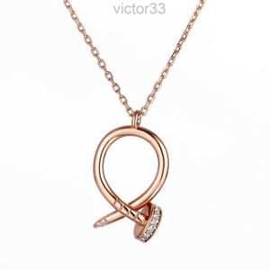 2024 Designer S925 STERLING Silver Pendante Clavicule Chain Fashion Card Home Rose Gold Collier Girl Gift