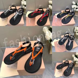 2024 Designer Sandales Femmes Rivière Pantoufles Corde Coton Cordon Sandales Summer Summer Place Flat Gread Red Nylon Talons plats STACTS Web Sandales Taille 35-41