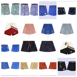 2024 Shorts de créateurs R H U D E Shorts Summer Fashion Pantalons de plage Hommes de haute qualité Street Wear Rouge Bleu Noir Pantalon Violet Mens Court US EUR S-XL