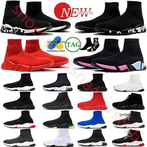 2024 Designer Sock Shoes hombres mujeres Triple Black White Red Beige Casual Sports Sneakers Calcetines Entrenadores Hombres Mujeres Botas de punto Botines Botines Zapato de plataforma Entrenador de velocidad