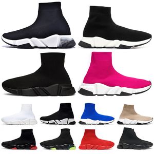 2024 Diseñador Speed 1.0 2 Zapatos de calcetín Hombres Entrenadores Zapatos casuales Malla Tripler Negro Blanco Rosa Plataforma París Mujeres Mocasines Botas jogging Zapatillas deportivas