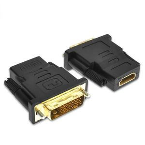 2024 DVI a HDMI Compatible Adaptador DVI bidireccional DVI D 24+1 Masculino a HDMI Conector de cable hembra compatible con el adaptador de pantalla DVI