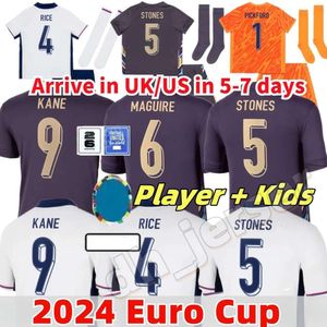 2024 Angleterre Jerseys Soccer Team National 2024 2025 TOOE FOOTBOOL Shirts White Bright Kane Sterling Rashford Sancho Grealish Men Kids Kit Rice Football Jersey