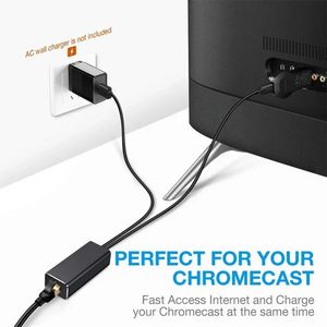 2024 Adaptateur de carte Network Ethernet Micro USB Power To RJ45 10 / 100Mbps pour Fire TV Stick Chromecast pour Google 1. Adaptateur pour Fire TV Stick