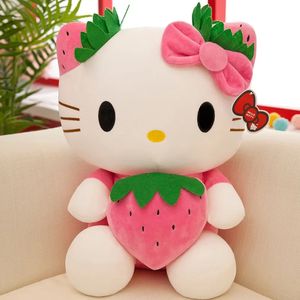 2024 Venta al por mayor de fábrica 22cm Hola fresa Katie gato juguetes de peluche Anime alrededor de muñecas regalo para niños
