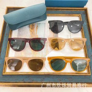 2024 Fashion Off Luxury Designer de luxe New Men's and Women's Sunglasses au large de Han Chao Kajia's Jelly Color Female Xu Hongdou la même plaque d'image ronde