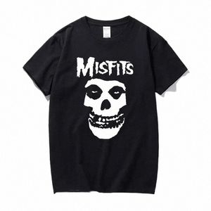 2024 Fi Nouveaux hommes Hip-Hop Punk Skull Misfits Marque Cott T-shirt à manches courtes Cool Design Mâle Summer Basic Tops A7UI #