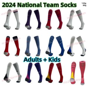 2024 Chaussettes de football Équipe nationale Soccer Soccer 24 25 Enfants adultes Enfants Mexique Gnee High Team French Home Away Football Sports porter National Scotland Socks