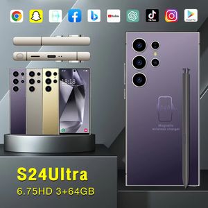 2024 Free Express S24 Ultra Wireless Charge 4G Téléphone intelligent All Screen HD Android GPS WiFi 64mp