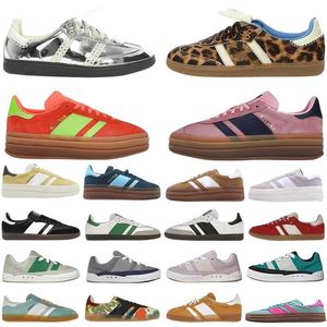 2024 Gazzelle Bold Plateforme Men Femmes Chaussures Designer Chaussures Rose Glow Pulse Core Black Blanc Solaire Solaire jaune authentique Sports en cuir