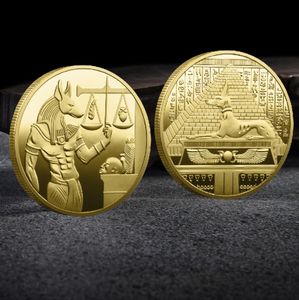 Protector de la muerte de Egipto, moneda de Anubis chapada en oro, copia de monedas, dios egipcio de la muerte, colección de monedas conmemorativas, regalo, 2024
