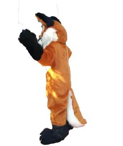 2024 Halloween Brown Husky Dog Mascot Costume For Party Cartoon Caracto