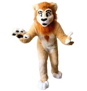 2024 Halloween Lion Mascot Mascot Costume Tenues Femmes adultes Men Carton pour le festival du carnaval robe commerciale