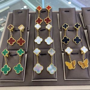 2024 High Quality Classic Style Women Luxury Designer Necklace/Bracelet /Earrings Leaf Clover Necklaces Pendants Couple Engagement Jewelry