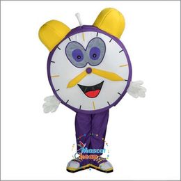 2024 Costumes de mascotte d'horloge de haute qualité Halloween Fantaisie Robe de soirée Caractère de dessin animé Carnaval Noël Pâques Publicité Fête d'anniversaire