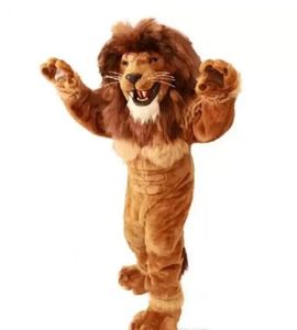 2024 Hot Friendly Lion Mascot Costume Tamaño adulto Animal salvaje Hombre Lion King Carnival Party Mascotte Fit Suit