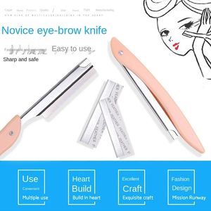 2024 Coupe à sourcils portable chaude avec 10 rasoirs Eye front Shaper Face Razor Blade Facial Hair Remover Makeup Tools for Women