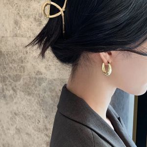 Pendientes de oro blanco de 14K para mujer, aretes de aro Vintage, tendencia clásica, colgante para fiesta y boda, regalo de joyería, gran oferta, 2024