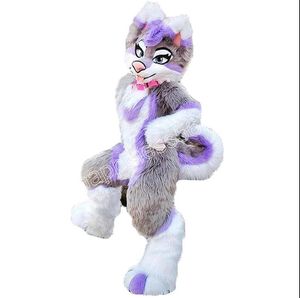 2024 Ventes chaudes Wildcat Husky Dog Fursuit Costumes de mascotte de haute qualité personnage de dessin animé tenue costume carnaval adultes taille Halloween fête de Noël fête de carnaval