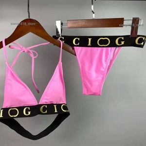 2024 Italia diseñador de alta calidad para mujer bikinis conjunto sexy de dos piezas de impresión hermoso bikini transparente marca de lujo uicci traje de baño