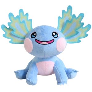 2024 Kawaii Axolotl jouets en peluche dessin animé Axolotl peluche poupée en peluche mignon rose bleu salamandre jouets pour enfants cadeau d'anniversaire 25 cm