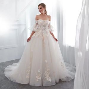 2024 Robe mariée en dentelle robes country bohemian boho en dentelle appliquée robes nuptiales