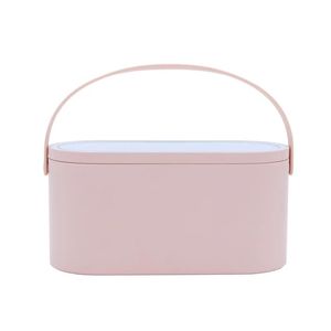 2024 Mirror de luz LED Portable Cosméticos Touch Light Storage Mirror Un objeto Caja organizador de maquillaje de doble propósito con portátil para