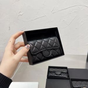 2024 Luxury Purse Designer Caviar Cuir Wallet Carte Holder Designer Wallet Femme Rabat à vole