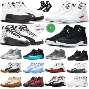 2024 chaussures de basket-ball pour hommes jumpman 12 12s Stealth Flu Game Release French Blue Royal Dark Concord Black Taxi Playoff Royalty Grind mid cut baskets de sport taille 13