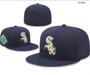 2024 Béisbol masculino White Sox Sombreros ajustados Serie mundial clásica Hip Hop Deporte SOX Cerrado completo LA NY Caps Chapeau 1995 Stitch Heart 