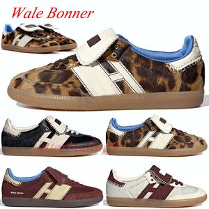 2024 avec boîte Léopard Plateforme brun foncé chaussures décontractées Pays Galles Bonner Fox Brown Pony Tonal Cream White Core Noir hommes Femme Trainers Sneakers