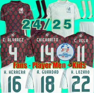 2024 Mexique CHICHARITO Maillots de football pour hommes 22 23 H. LOZANO A. GUARDADO Domicile Vêtements d'entraînement R. JIMENEZ Maillot de football de l'équipe nationale Version du joueur des fans