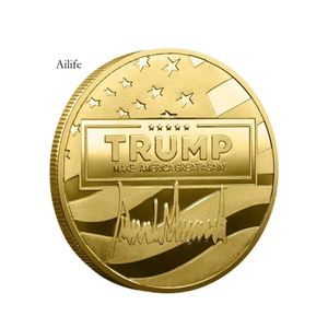 2024 Nunca entregue el oro Conmemorte de la elección americana de la moneda Trump suministros 0418