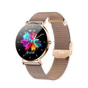 2024 Nouveau arrivée UltraHin Lady Fashion Smart Watch Mujer T8 avec un support à écran AMOLED de 1,3 pouce 50 langues Smartwatch imperméable pour femme