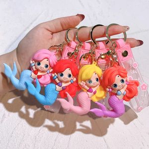 2024 Nouvelle belle sirène Keychain Pendant Doll Doll Silicone Car Keychain PVC Gift Wholesale