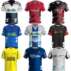 2024 New Blues Highlanders Rugby Jerseys Zealand 2024 2025 Crusaders ALTERNATE Hurricanes Heritage Chiefses à domicile Super Taille S-5XL chemise